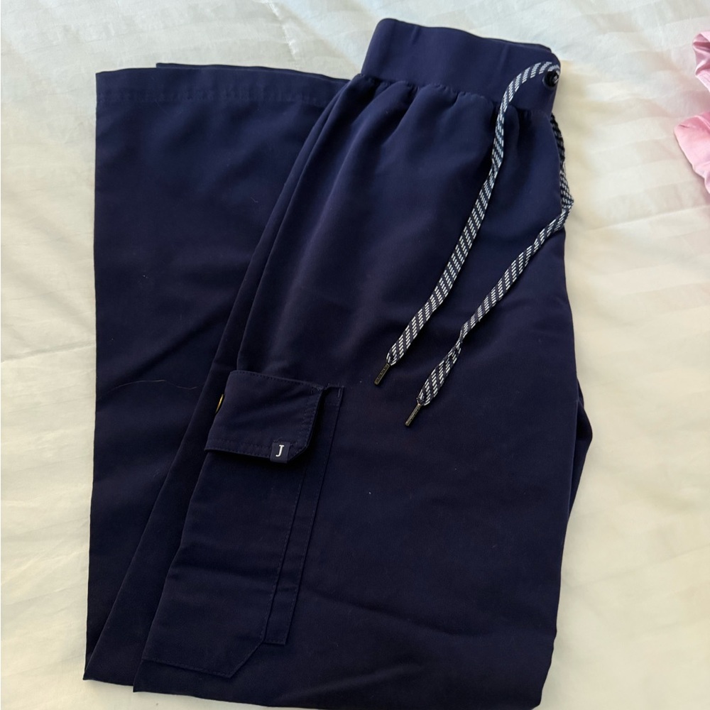 Jaanuu Women’s Navy Drawstring Cargo Scrub Pants